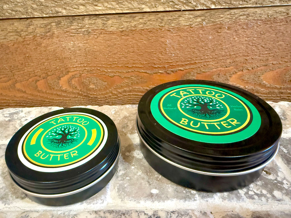 Tattoo Butter, All Natural Herbal Aftercare Soothing Healing Balm, Moisturizing Salve, Ink Protection