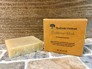 Bohémien Musk Premium Soap Bar, Individually Boxed, Earthy Natural Scent, Hippie Scented Unisex Soap