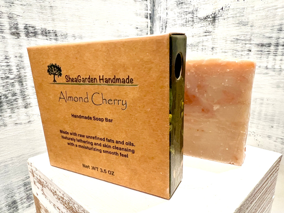 Almond Cherry Soap:  Handmade Individually Packaged Bar, 3.5 oz