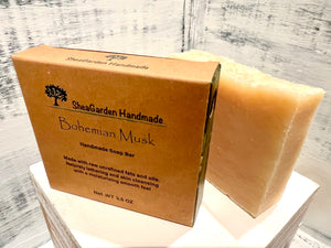 Bohémien Musk Premium Soap Bar, Individually Boxed, Earthy Natural Scent, Hippie Scented Unisex Soap