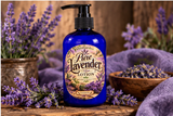 Pure Lavender Lotion – Handmade 8 oz in rustic botanical setting