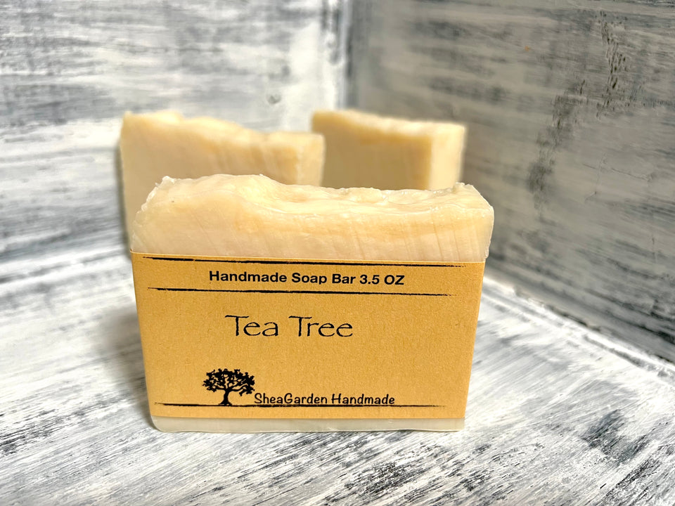Tea Tree Soap, Eczema Dry Sensitive Skin, All Natural Soap Bar, Raw Unrefined Pure Ingredients