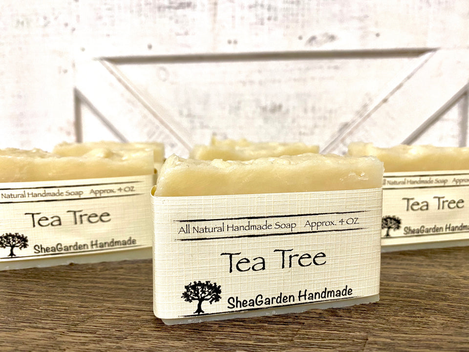 Tea Tree Soap, Eczema Dry Sensitive Skin, All Natural Soap Bar, Raw Unrefined Pure Ingredients
